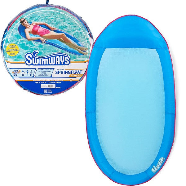 SwimWays Spring Float Premium Water Hammock, Ultra Blue/Magenta