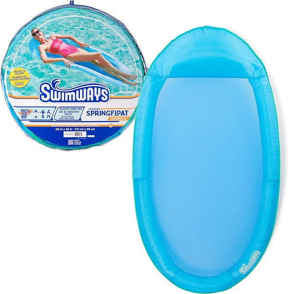 SwimWays Spring Float Premium Water Hammock, Sky Blue