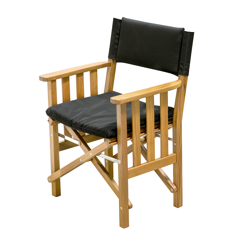 Whitecap Director's Chair II w/Black Cushion - Teak