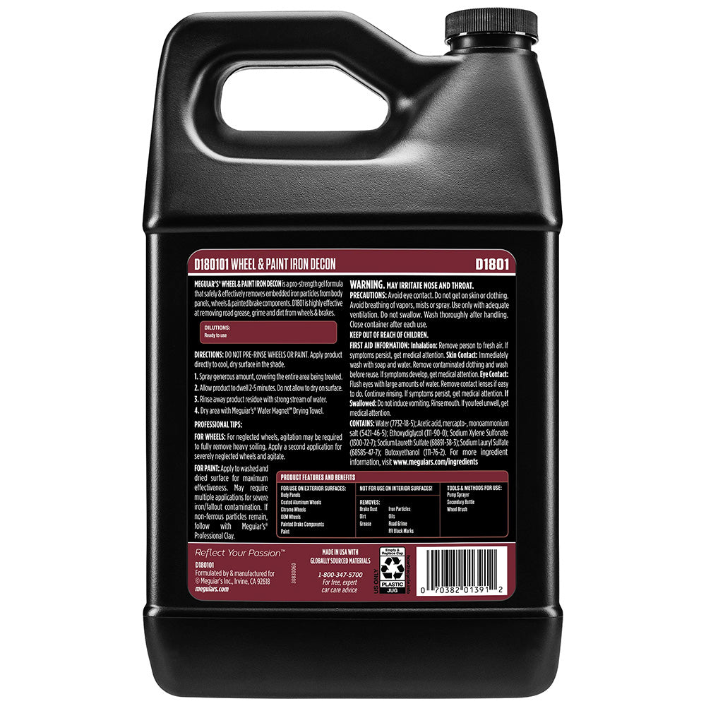 Meguiar's, Meguiar's Wheel & Paint Iron DECON - Pro-Strength Iron Remover - 1 Gallon