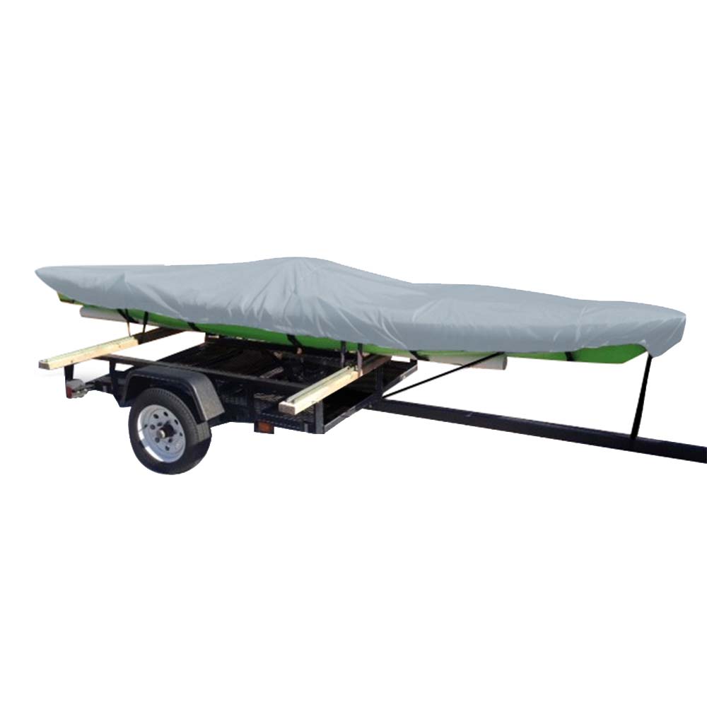 Carver by Covercraft, Carver Poly-Flex II Styled-to-Fit Cover f/13.5' Fishing Kayaks Trailerable- Grey