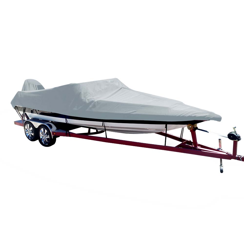 Carver by Covercraft, Carver Poly-Flex II Styled-to-Fit Boat Cover f/17.5' Ski Boats with Low Profile Windshield - Grey