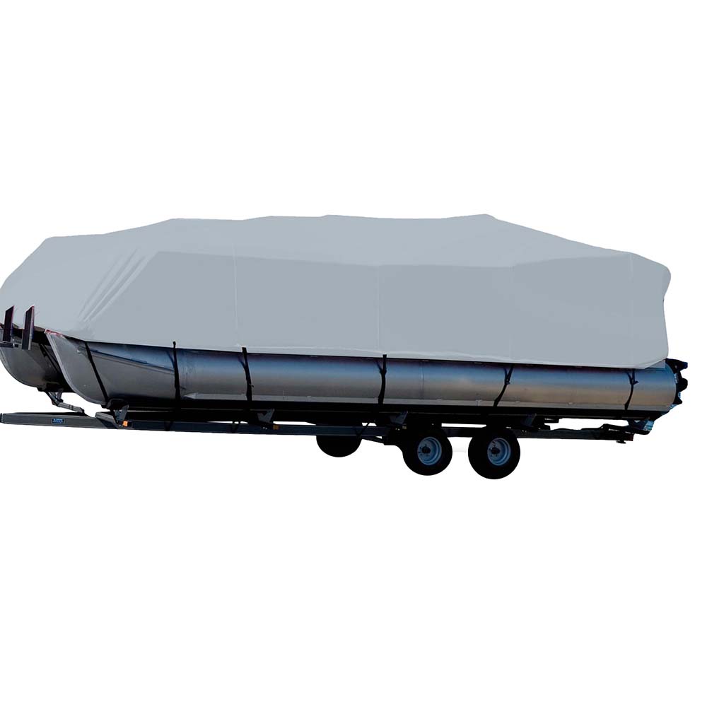 Carver by Covercraft, Carver Sun-DURA® Styled-to-Fit Boat Cover f/23.5' Pontoons w/Bimini Top & Rails - Grey