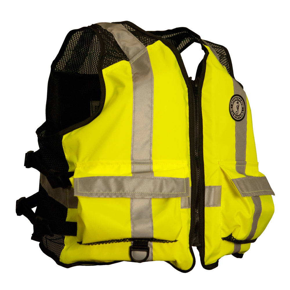 Mustang Survival, Mustang High Visibility Industrial Mesh Vest - Fluorescent Yellow/Green/Black - XXL/3XL
