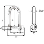 Wichard Marine, Wichard Self-Locking Long D Shackle - Diameter 8mm - 5/16"