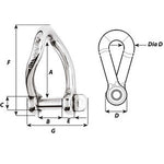 Wichard Marine, Wichard Self-Locking Twisted Shackle - Diameter 6mm - 1/4"