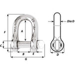 Wichard Marine, Wichard Captive Pin D Shackle - Diameter 4mm - 5/32"