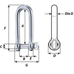 Wichard Marine, Wichard Captive Pin Long D Shackle - Diameter 6mm - 1/4"