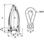 Wichard Marine, Wichard Captive Pin Twisted Shackle - Diameter 8mm - 5/16"