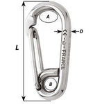 Wichard Marine, Wichard Symmetric Carbine Hook - Length 60mm - 1/4"