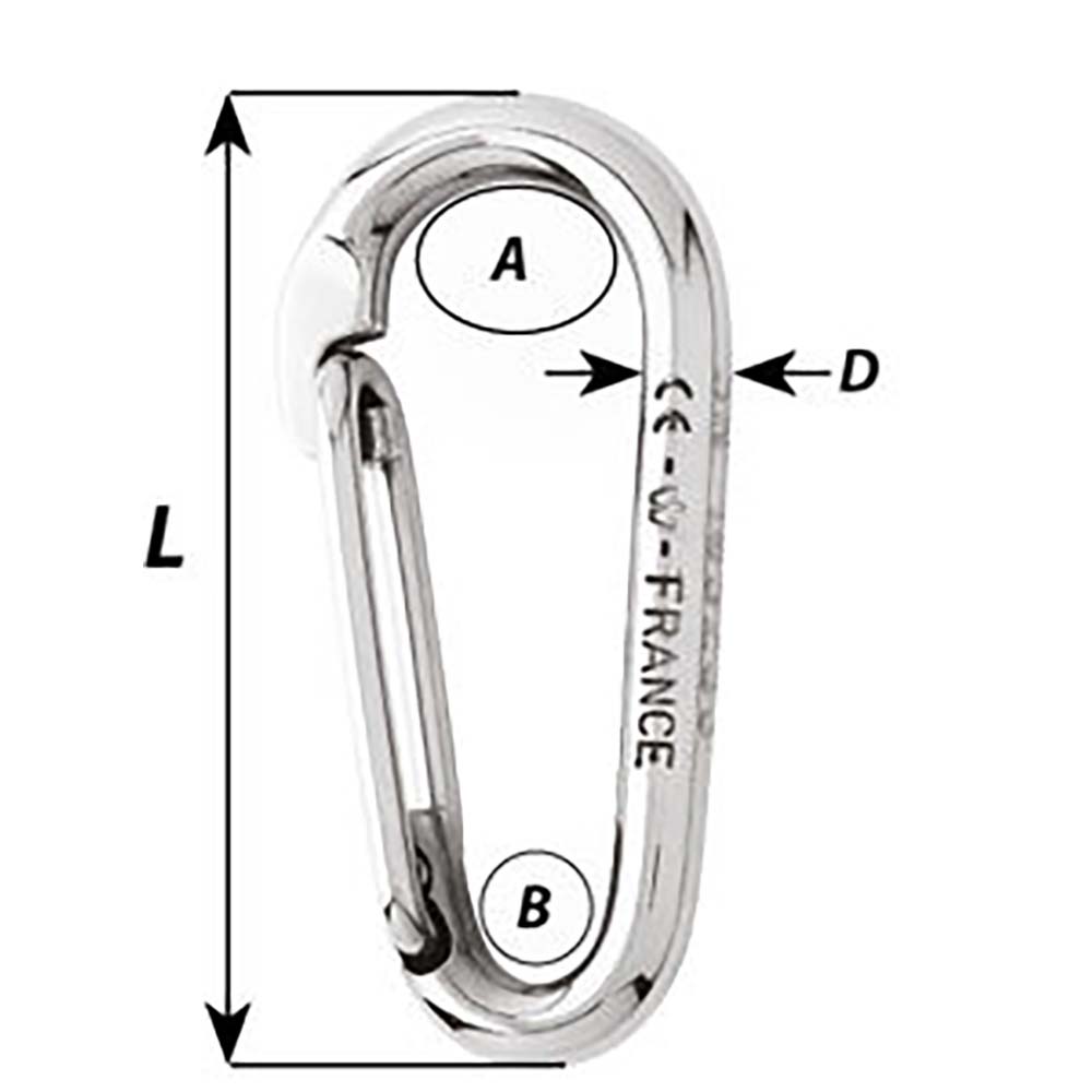 Wichard Marine, Wichard Symmetric Carbin Hook Without Eye - Length 120mm - 15/32"