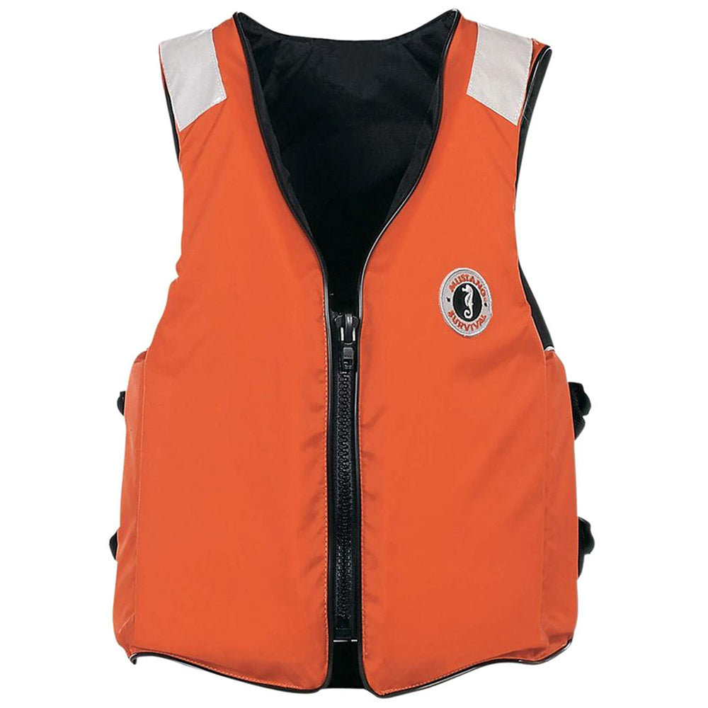 Mustang Survival, Mustang Classic Industrial Flotation Vest w/SOLAS Tape - Orange - Medium