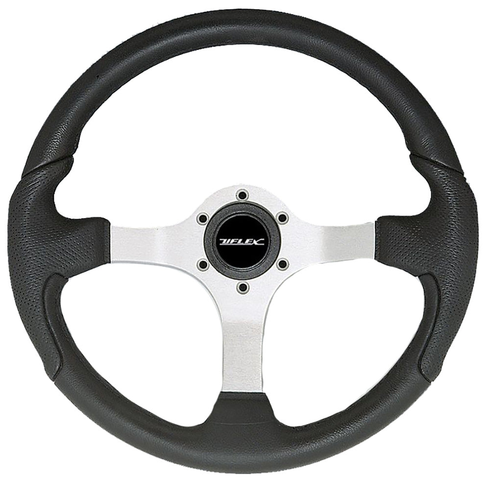 Uflex USA, Uflex Nisida Steering Wheel 13.8" - Black Polyurethane Grip w/Black Aluminum Spokes