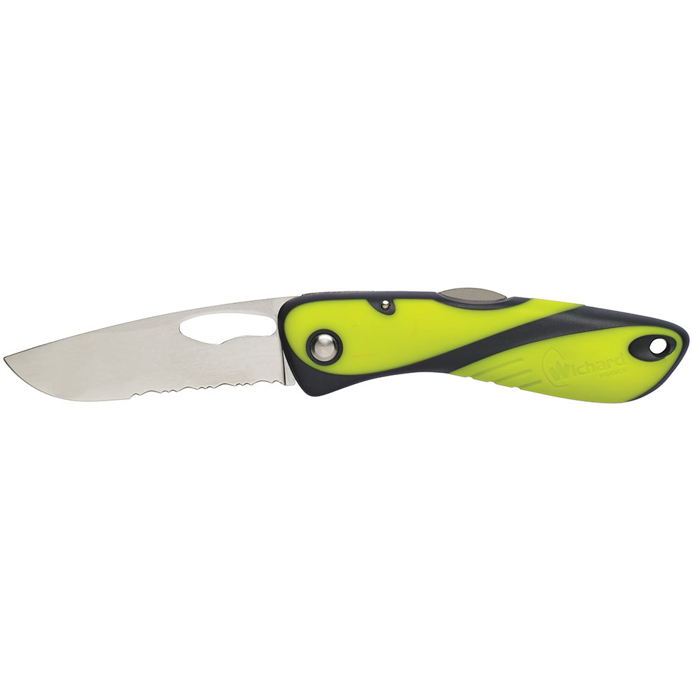 Wichard Marine, Wichard Offshore Knife - Single Serrated Blade - Fluorescent