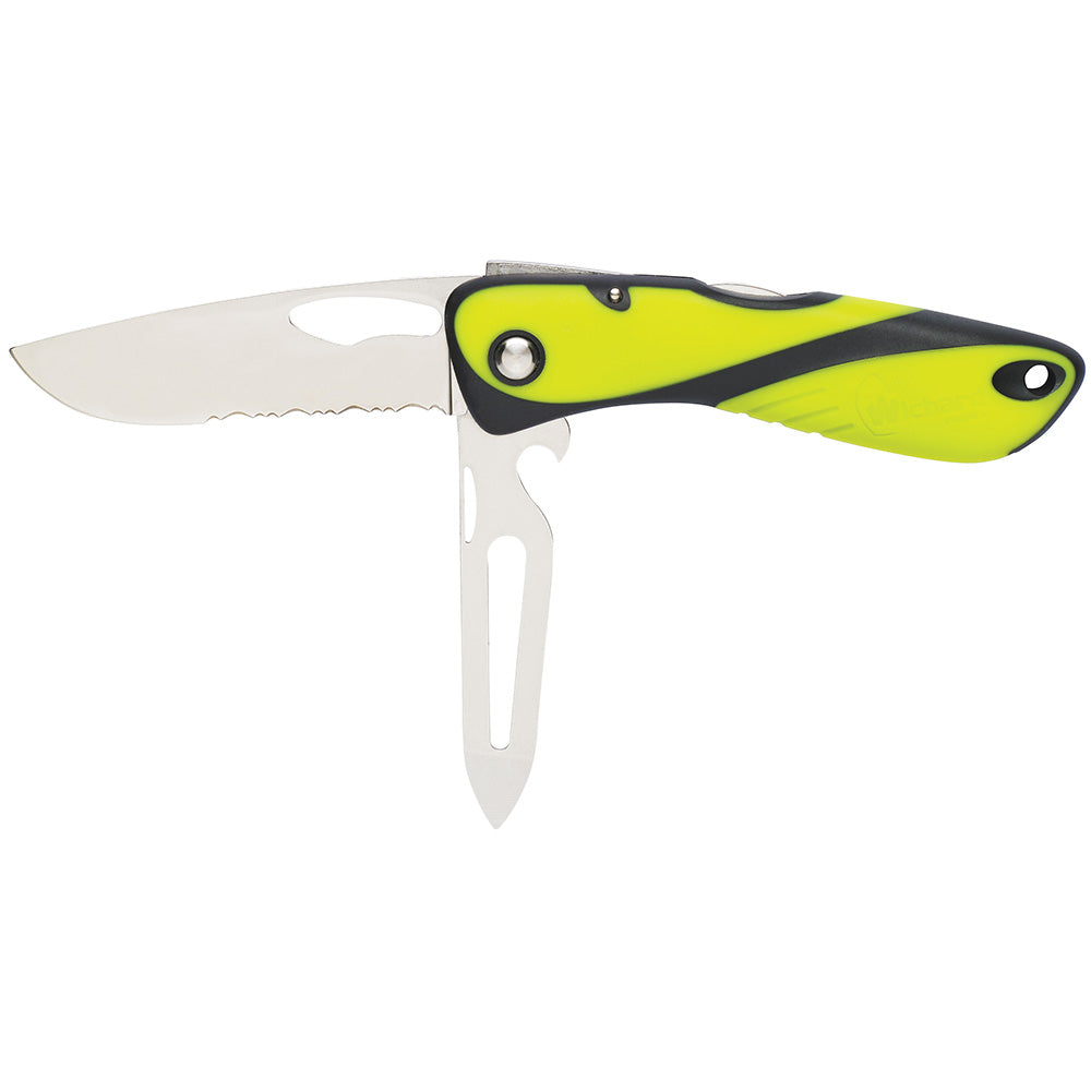 Wichard Marine, Wichard Offshore Knife - Serrated Blade - Shackler/Spike - Fluorescent