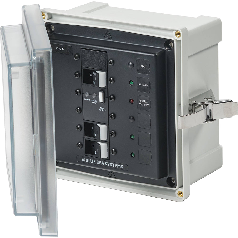 Blue Sea Systems, Blue Sea 3122 - SMS Panel Enclosure w/ELCI (16A) & 2 Branch (8A) - 230V AC