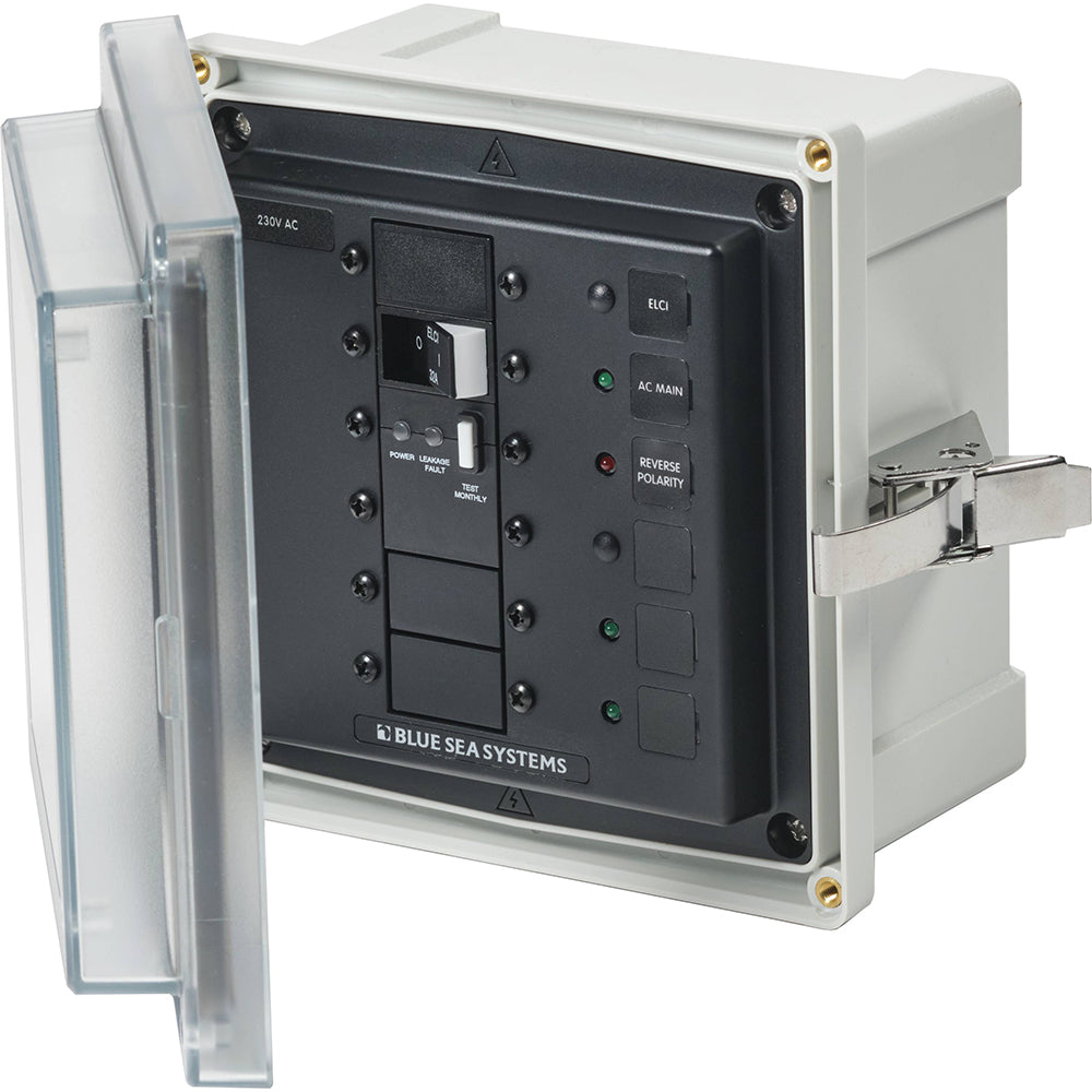 Blue Sea Systems, Blue Sea 3123 - SMS Panel Enclosure w/ELCI (32A) & 3 Blanks - 230V AC