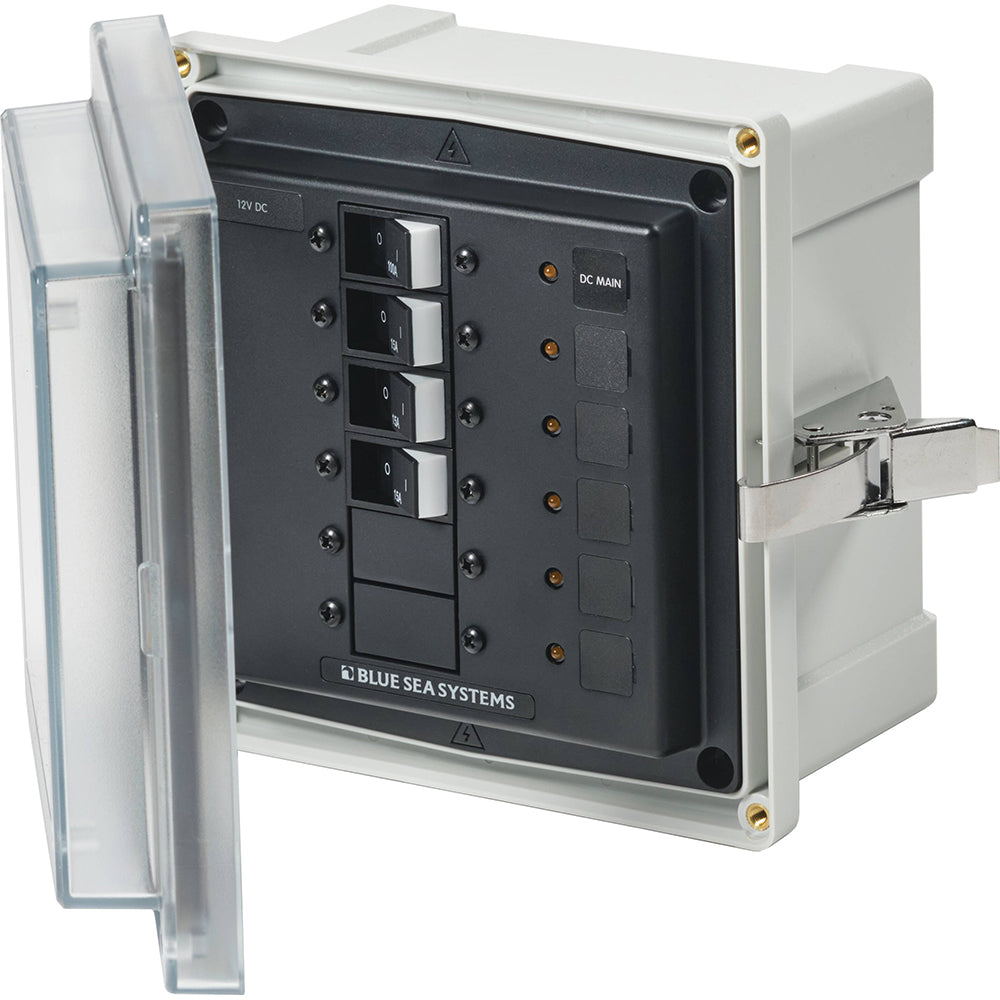 Blue Sea Systems, Blue Sea 3133 - SMS Panel Enclosure w/Main & 3 Branch (12/24V) - 12/24V DC