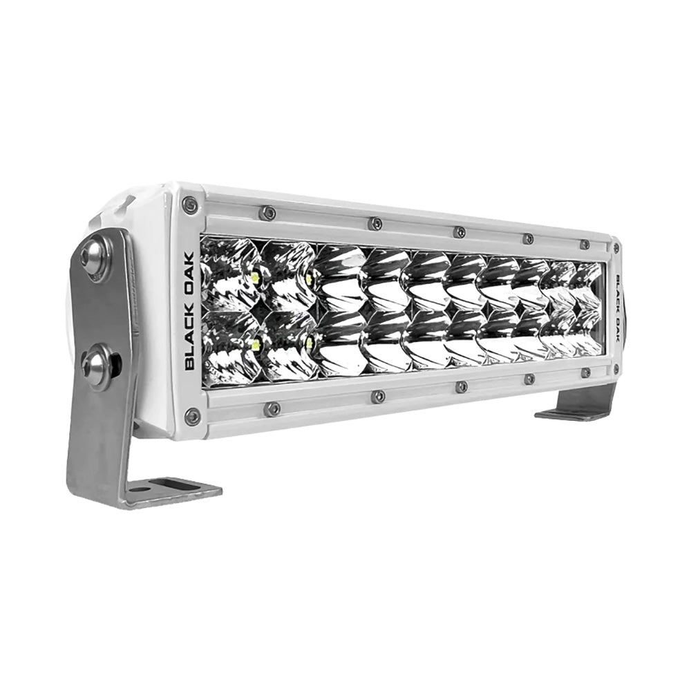Black Oak LED, Black Oak Pro Series 3.0 Double Row 10" LED Light Bar - Combo Optics - White Housing
