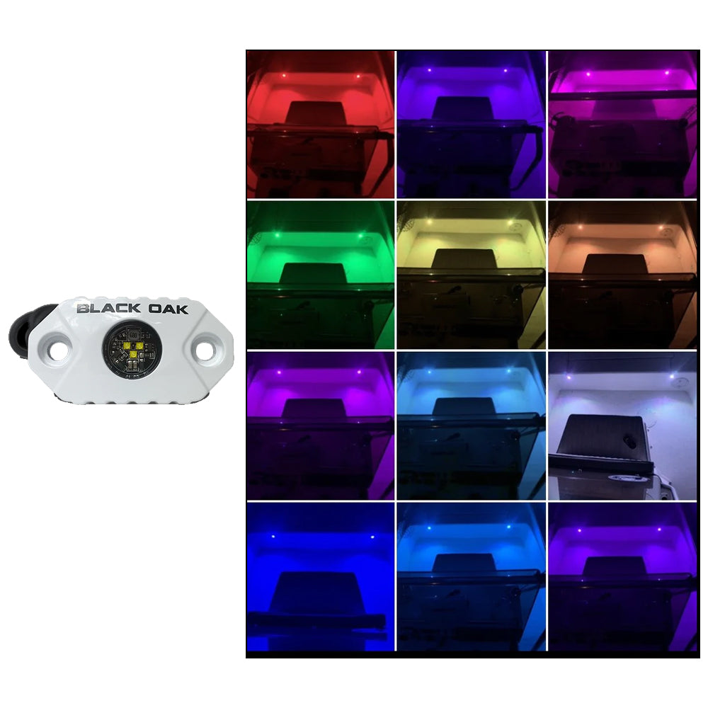 Black Oak LED, Black Oak Rock Accent Light - RGB - White Housing
