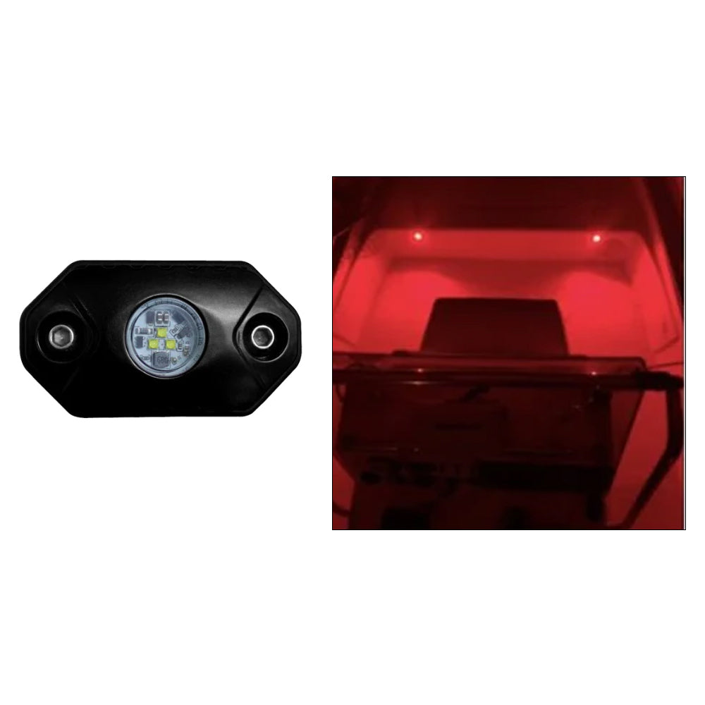 Black Oak LED, Black Oak Rock Accent Light - Red - Black Housing