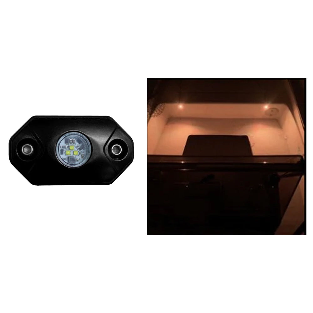 Black Oak LED, Black Oak Rock Accent Light - Amber - Black Housing