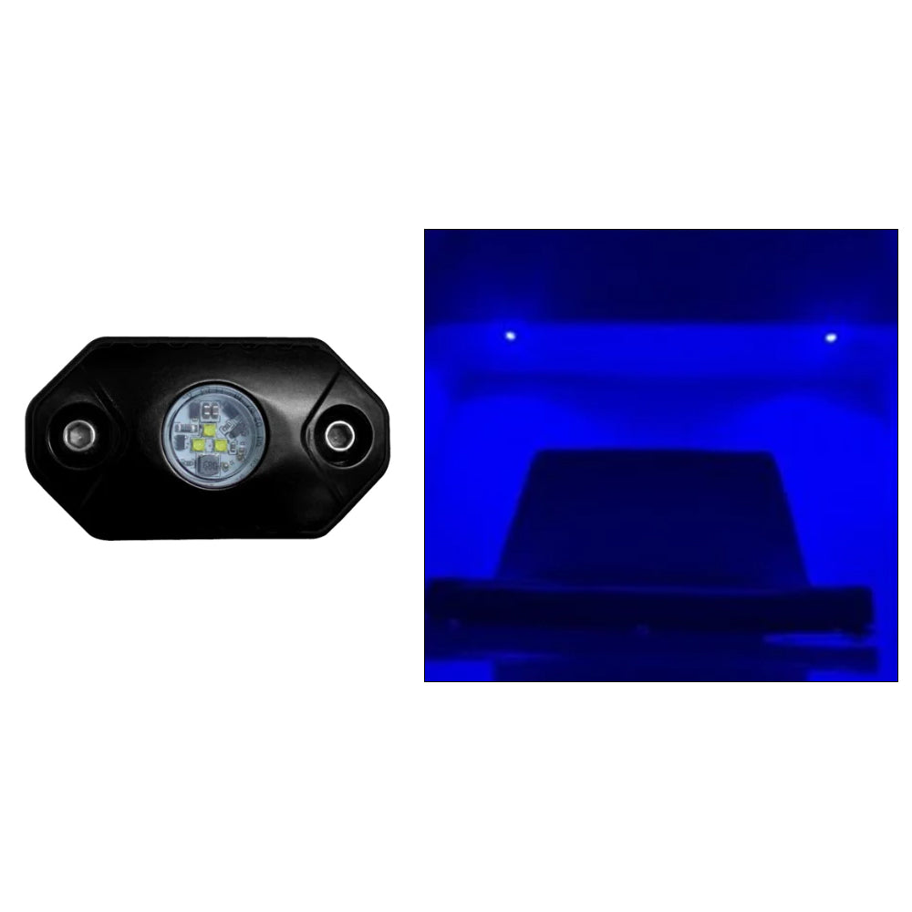 Black Oak LED, Black Oak Rock Accent Light - Blue - Black Housing