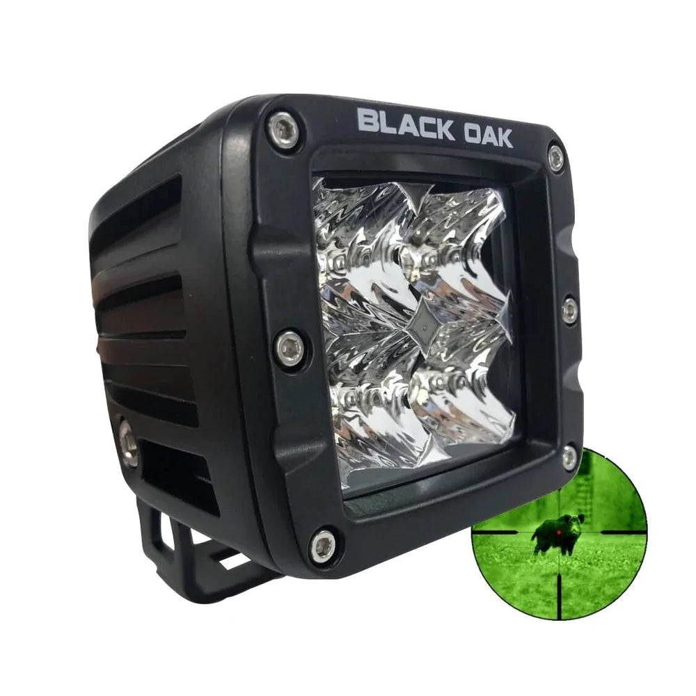 Black Oak LED, Black Oak Pro Series 3.0 2" 940nm Infrared Pod Light - Flood Optics - Black Housing