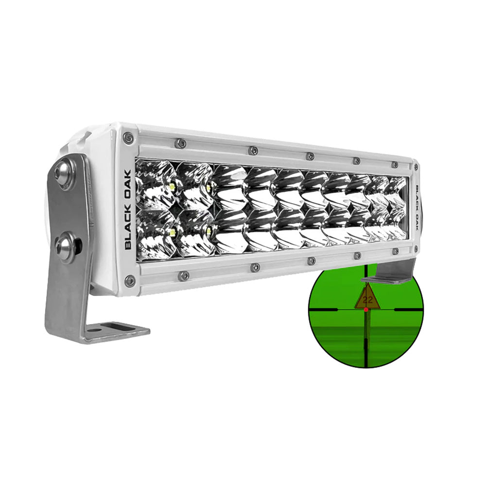 Black Oak LED, Black Oak Pro Series 3.0 10" 850nm Infrared Marine LED Double Row Light Bar - Combo Optics - White Housing
