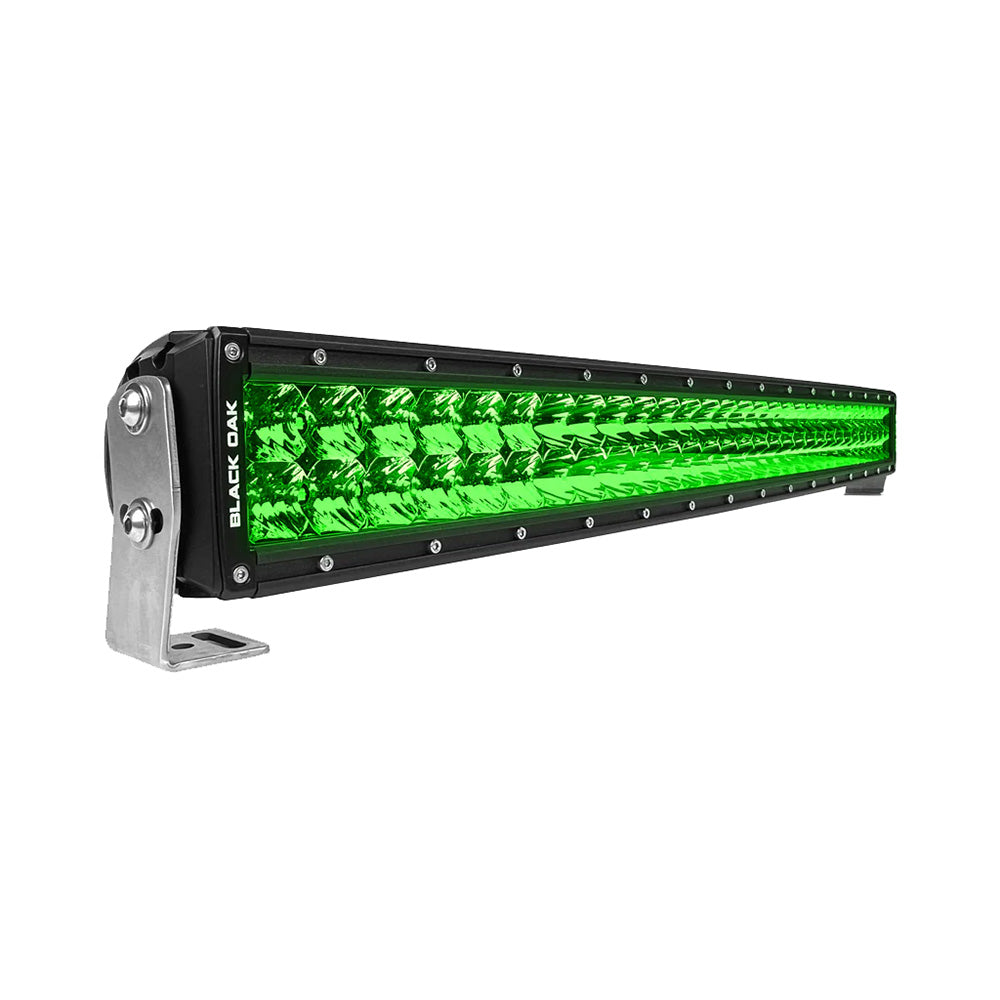 Black Oak LED, Black Oak 30" Curved Double Row Green LED Hog Hunting Light Bar - Combo Optics - Black Housing - Pro Series 3.