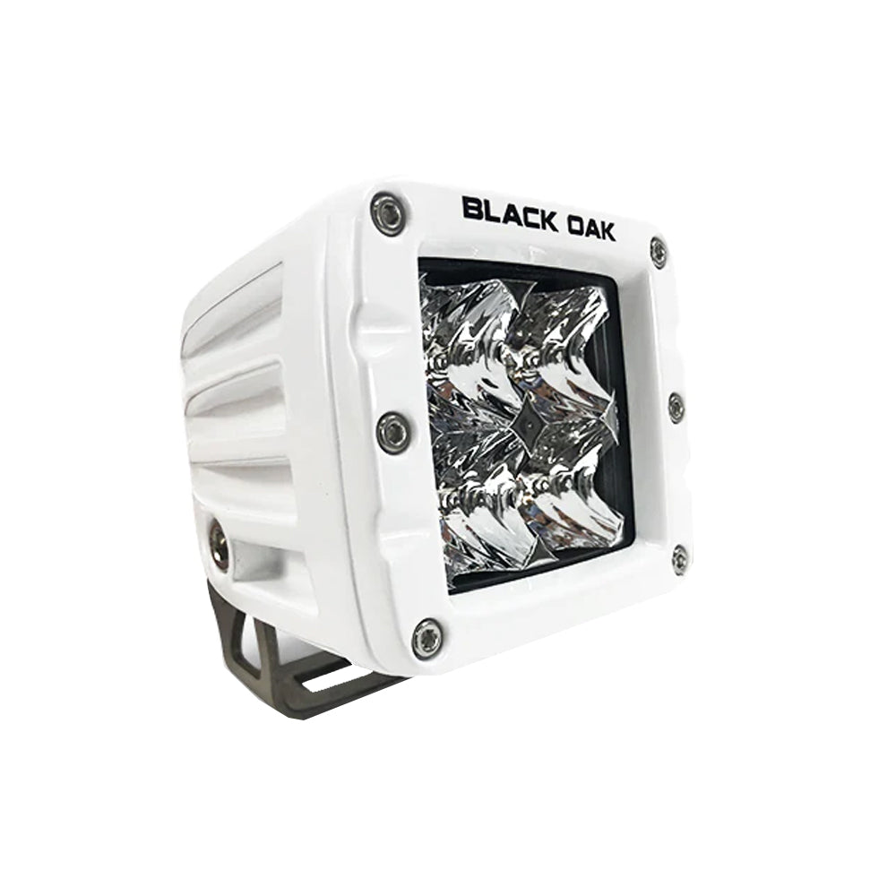 Black Oak LED, Black Oak 2" Marine LED Pod Light - Flood Optics - White Housing - Pro Series 3.0