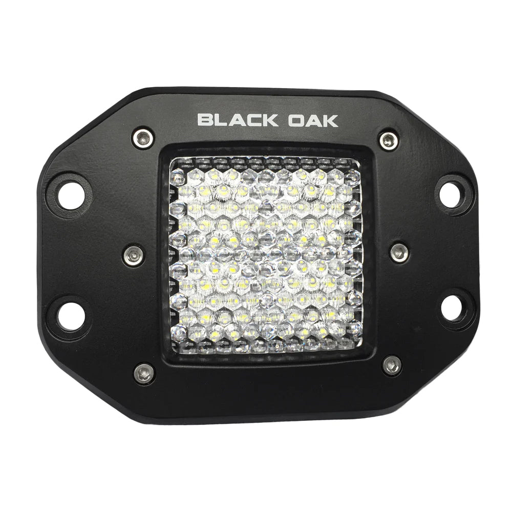 Black Oak LED, Black Oak 2" Flush Mount LED Pod Light - Flood Optics - Black Housing - Pro Series 3.0