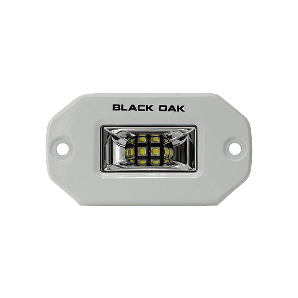 Black Oak LED, Black Oak 2" Marine Flush Mount Spreader Light - White Housing - Pro Series 3.0