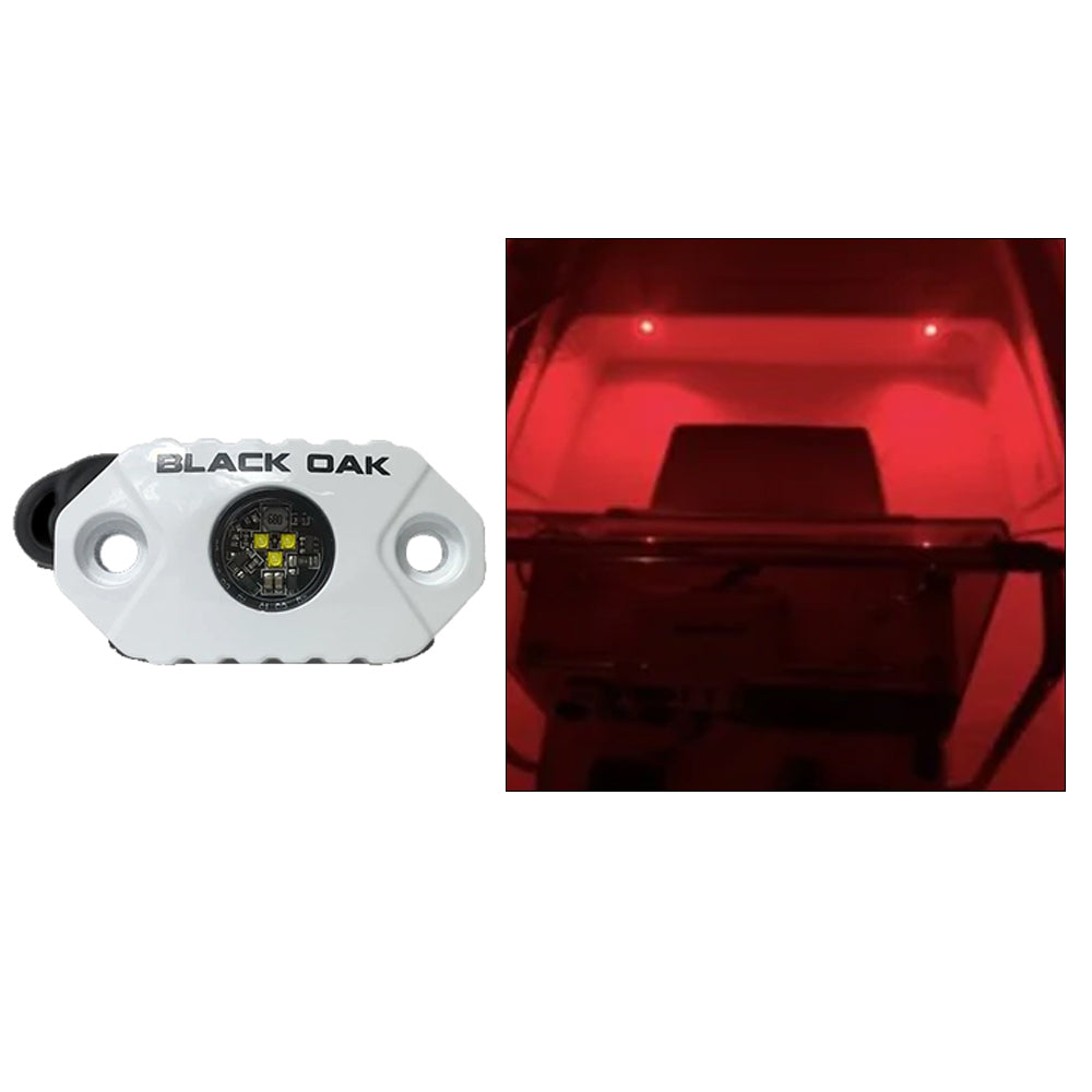 Black Oak LED, Black Oak Rock Accent Light - Red LEDs - White Housing