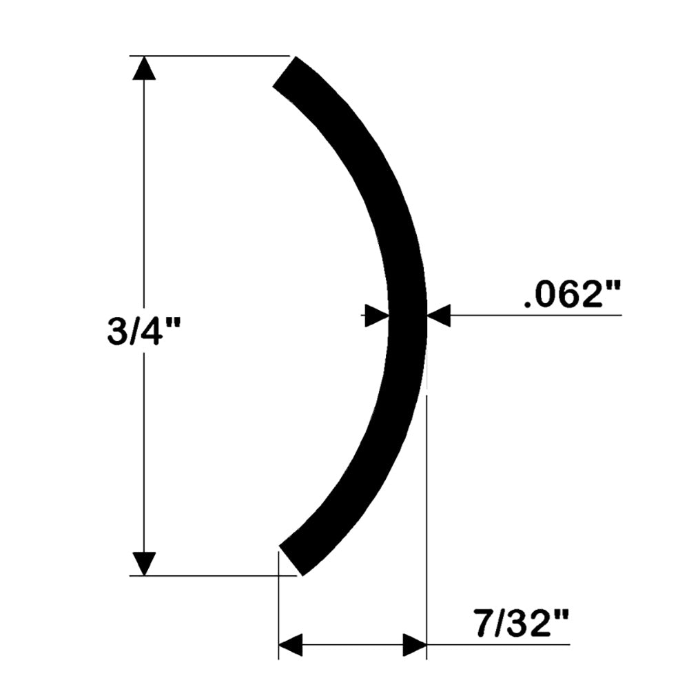 TACO Marine, TACO Hollow Back 304 Stainless Steel Rub Rail Insert 3/4" x 6'