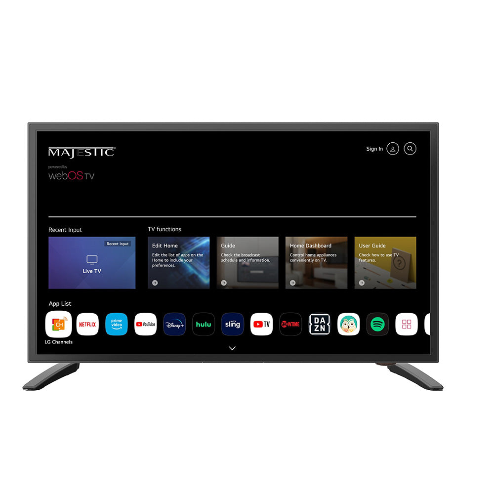 Majestic Global USA, Majestic 22" 12V Smart LED TV WebOS, Mirror Cast & Bluetooth - North America Only