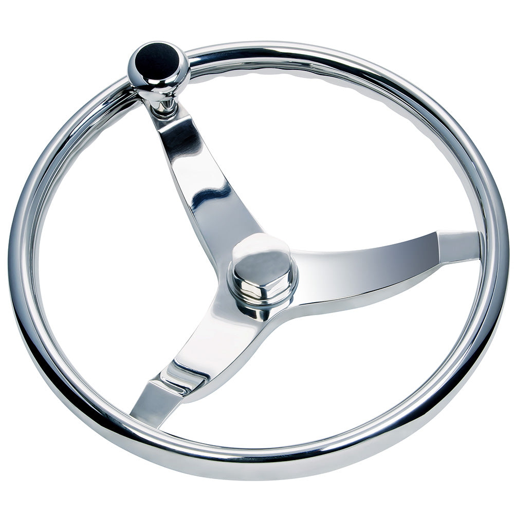 Schmitt Marine Vision FX Model 714 - 13.5" Wheel w/Knob & Finger Grip - 3/4" Tapered Shaft w/Faux Nut - 1/2" & 3/4" A