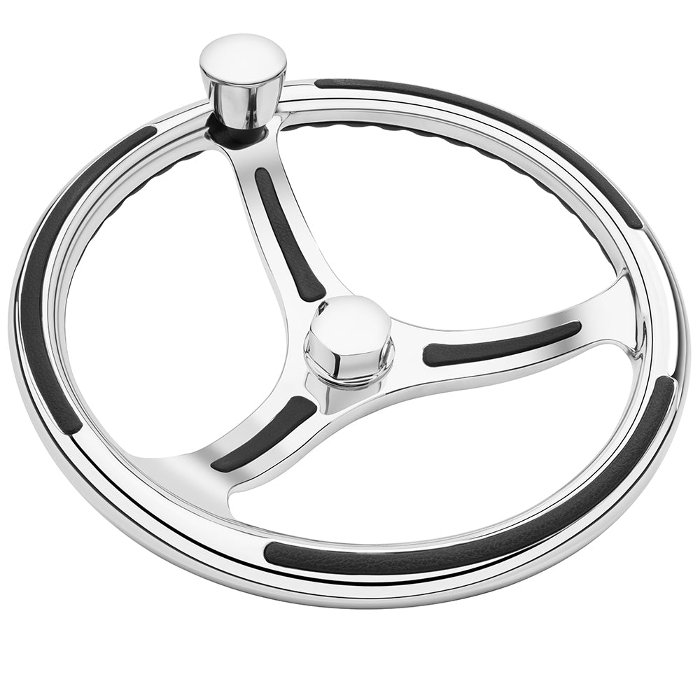 Schmitt Marine Primus Model 740 - 13.5" Wheel w/Knob & Finger Grip - 3/4" Tapered Shaft w/Faux Nut - 1/2" & 3/4" Adap