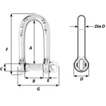 Wichard Marine, Wichard Self-Locking Long D Shackle - 10mm Diameter - 13/32"