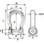 Wichard Marine, Wichard Self-Locking Allen Head Pin Bow Shackle - 12mm Diameter - 15/32"