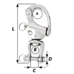 Wichard Marine, Wichard HR Snap Shackle With Clevis Pin Swivel - 120mm Length - 4-23/32"