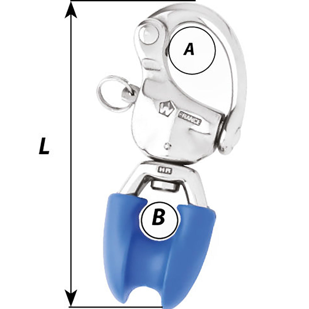 Wichard Marine, Wichard HR Snap Shackle With Thimble Eye - 110mm Length - 4-21/64"