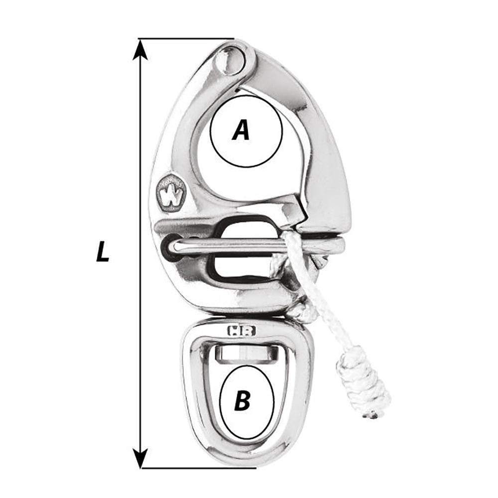 Wichard Marine, Wichard HR Quick Release Snap Shackle With Swivel Eye -150mm Length- 5-29/32"