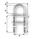 Wichard Marine, Wichard U-Bolt Pad Eye - 8mm Diameter - 5/16" - 80mm Length - 3-5/32"