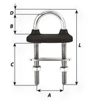Wichard Marine, Wichard Black Watertight U-Bolt - 10mm Diameter - 25/64" - 90mm Length - 3-35/64"