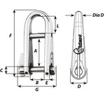 Wichard Marine, Wichard HR Key Pin Shackle With Bar - 5mm Pin Diameter