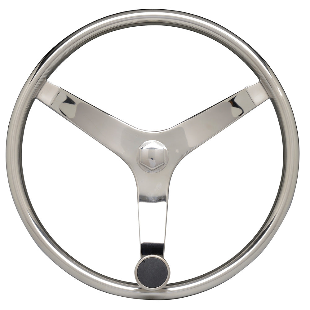 Uflex USA, Uflex - V46 - 13.5" Stainless Steel Steering Wheel w/Speed Knob