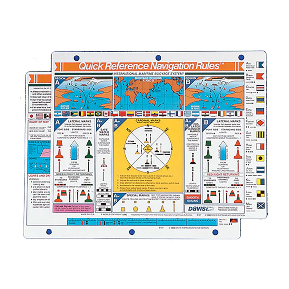 Davis Instruments, Davis Quick Reference International Navigation Rules Card