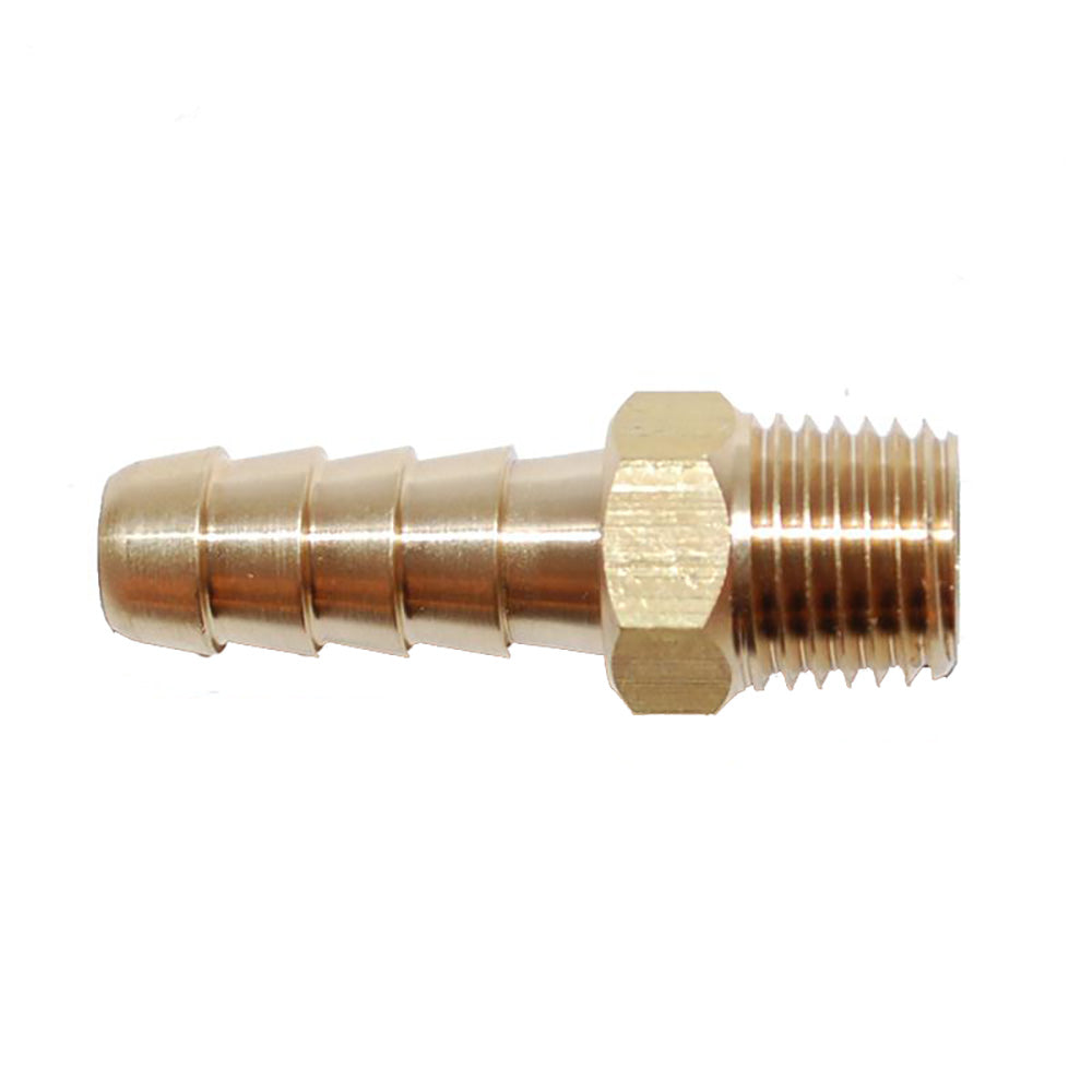 Attwood Marine, Attwood Universal Brass Fuel Hose Fitting - 1/4" NPT x 5/16" Barb