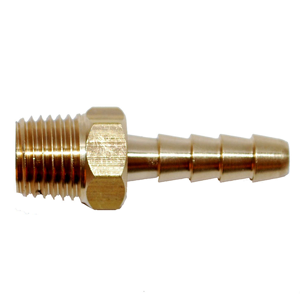 Attwood Marine, Attwood Universal Brass Fuel Hose Fitting - 1/4" NPT x 3/8" Barb